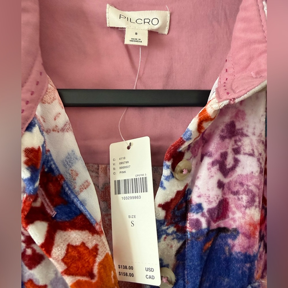Anthropologie The Hadley Velvet Relaxed Buttondown Shirt by Pilcro size Small - Picture 3 of 5